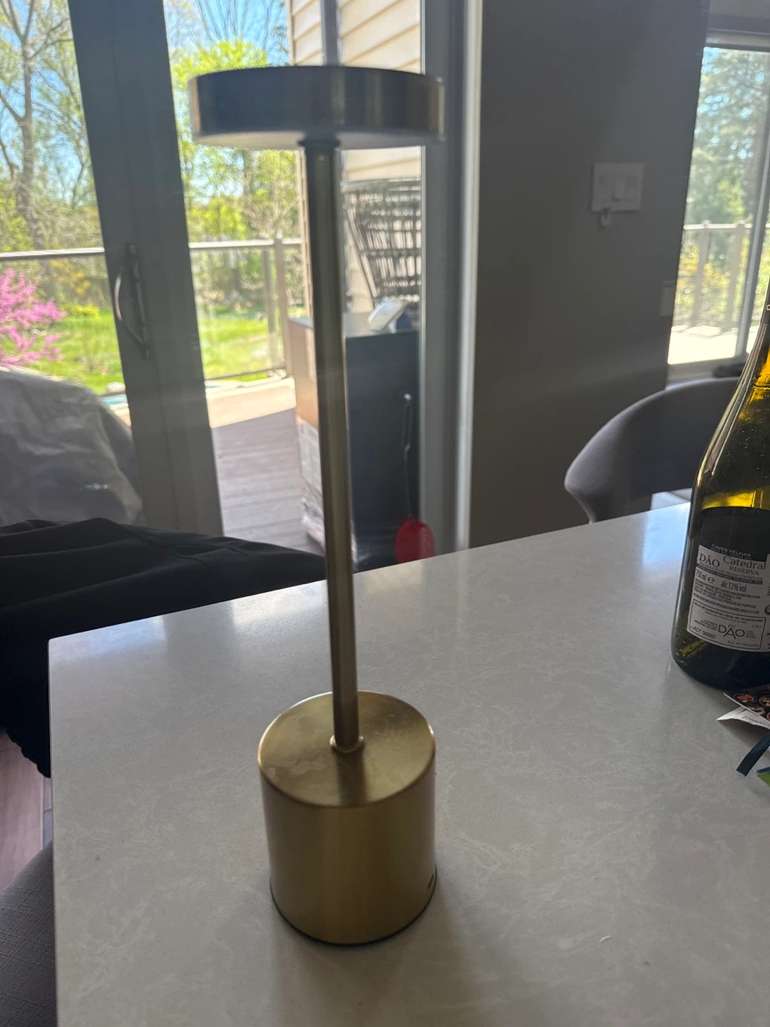 Gold Portable LED Table Lamp with USB Charging