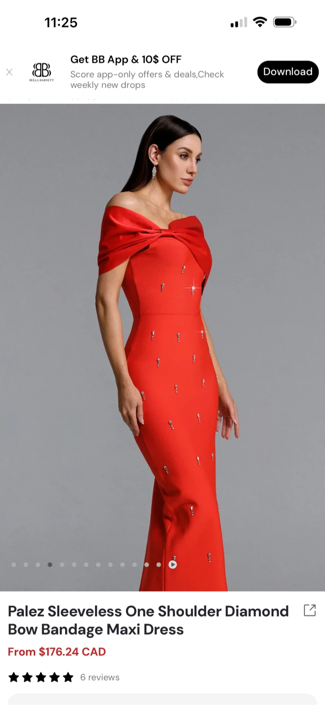 New Gorgeous One Shoulder Diamond Bow Maxi Dress - photo 3