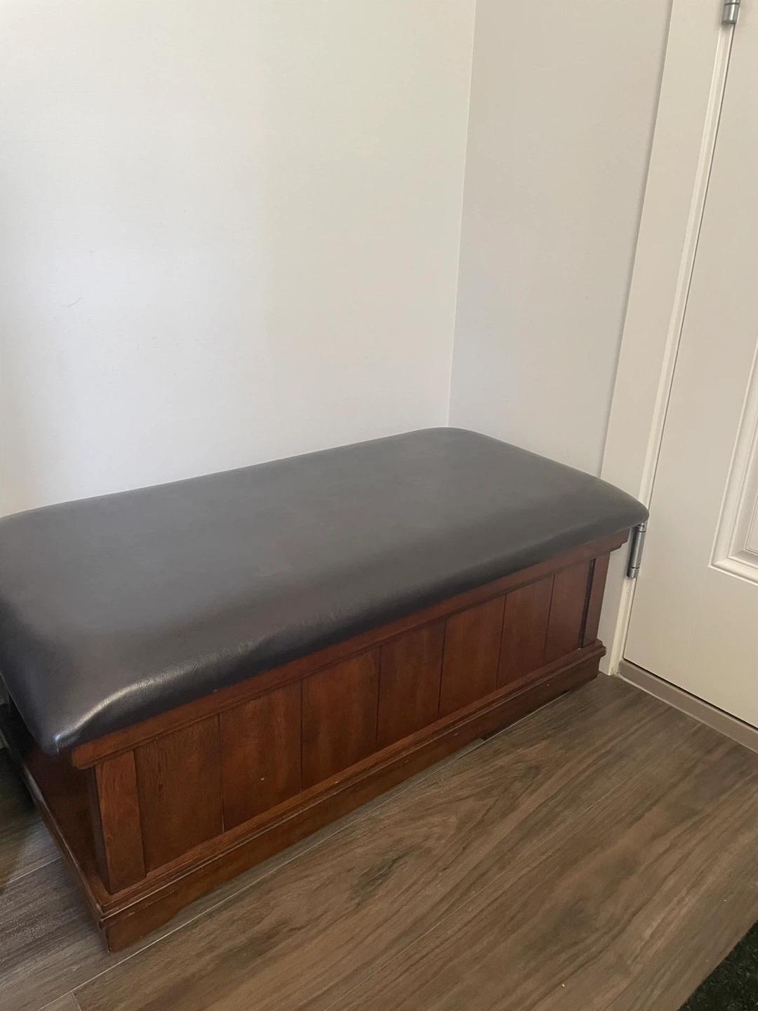 Wooden Storage Bench with Padded Seat