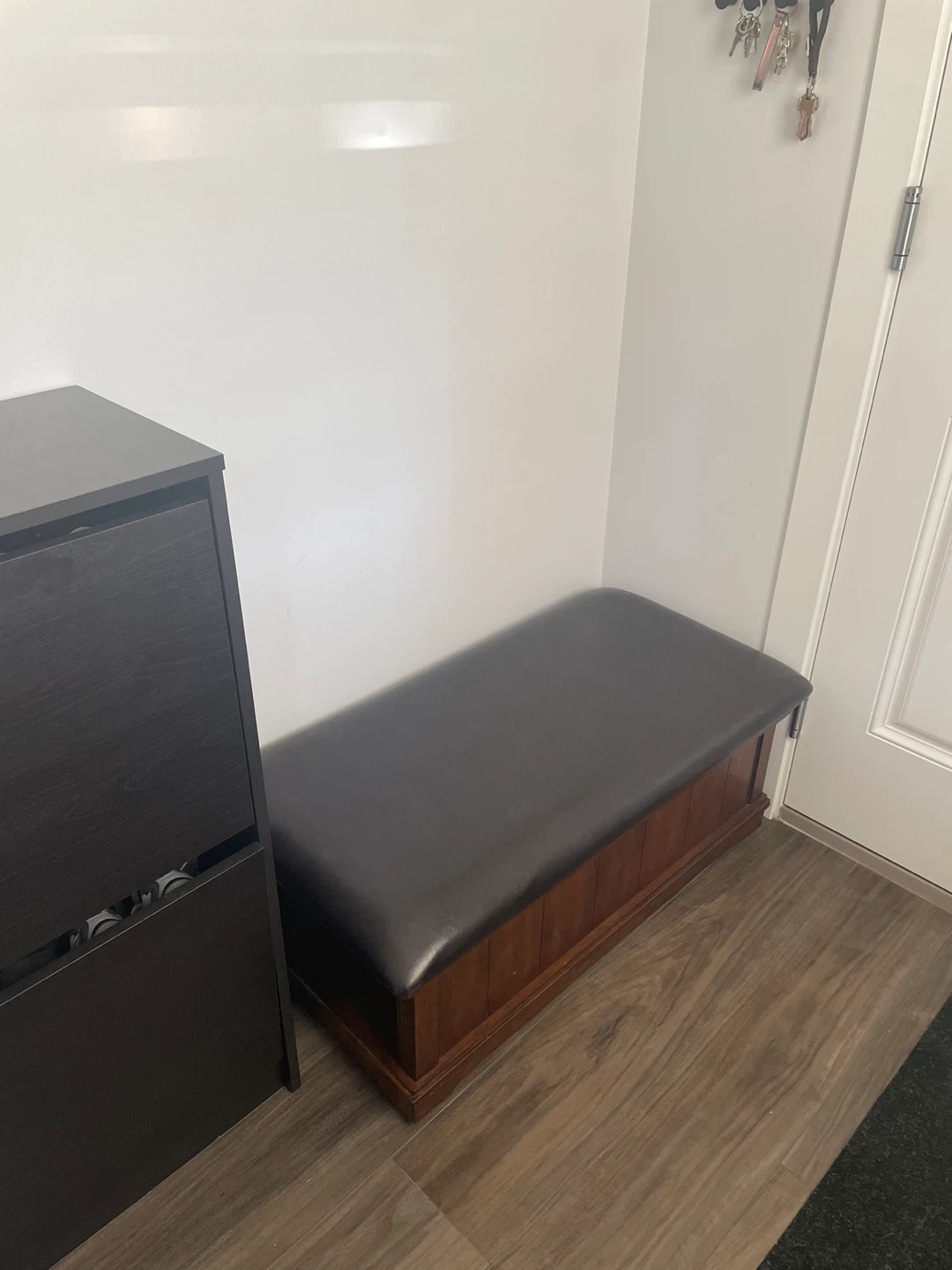 Wooden Storage Bench with Padded Seat - photo 3
