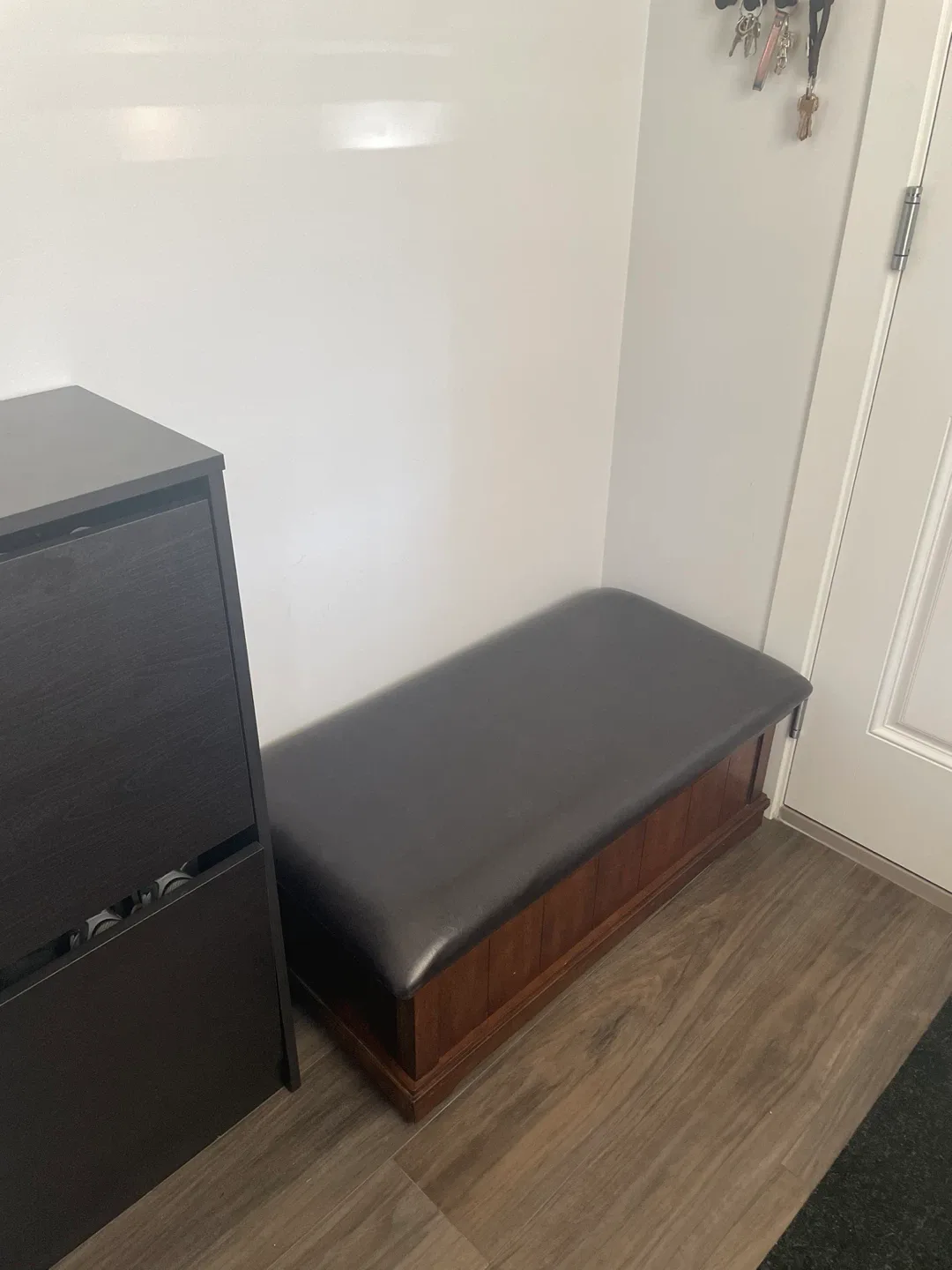 Wooden Storage Bench with Padded Seat - photo 3
