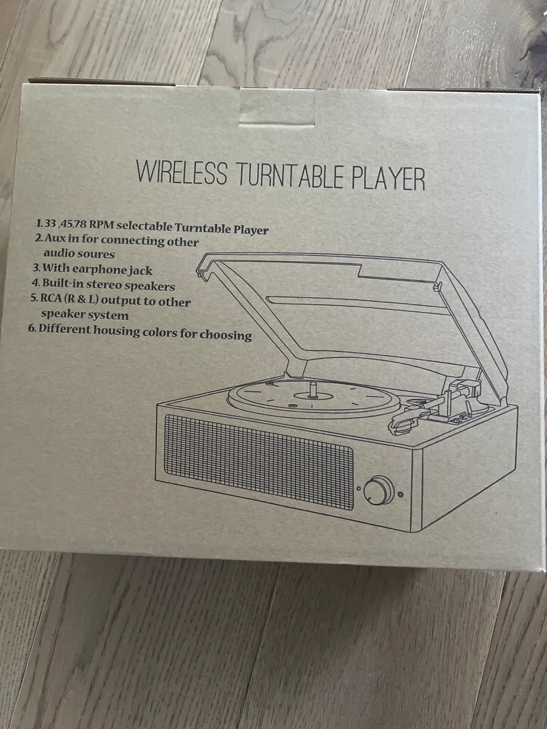 Wireless Bluetooth Turntable Player with Built-in Speakers