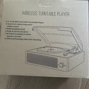 Wireless Bluetooth Turntable Player with Built-in Speakers