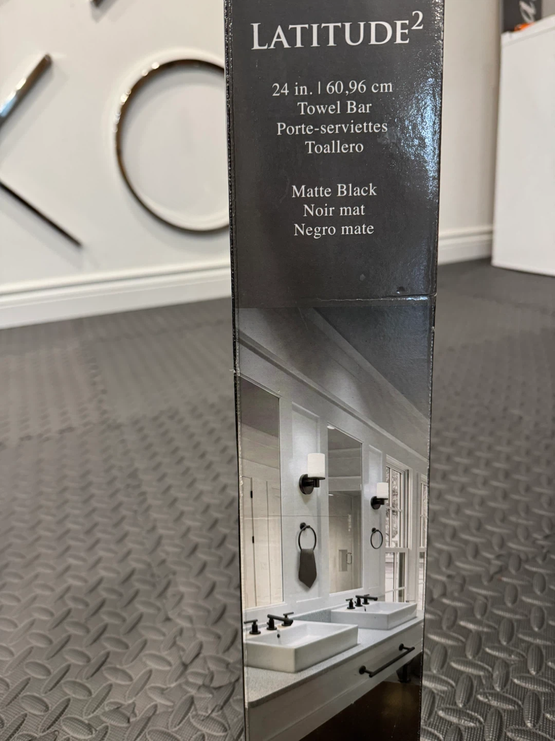 NEW Latitude 2 24 inch Matte Black Towel Bar - photo 3