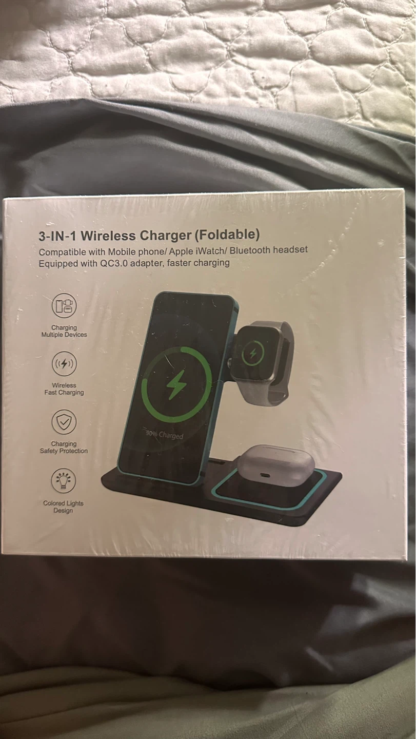 3-in-1 Foldable Wireless Charger for Phone, Watch, and Earbuds