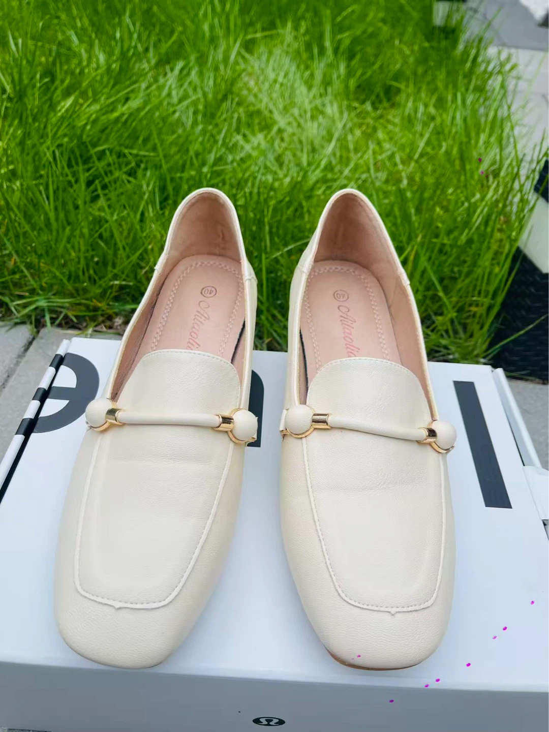 Women's Low Heel Nude Color Shoes