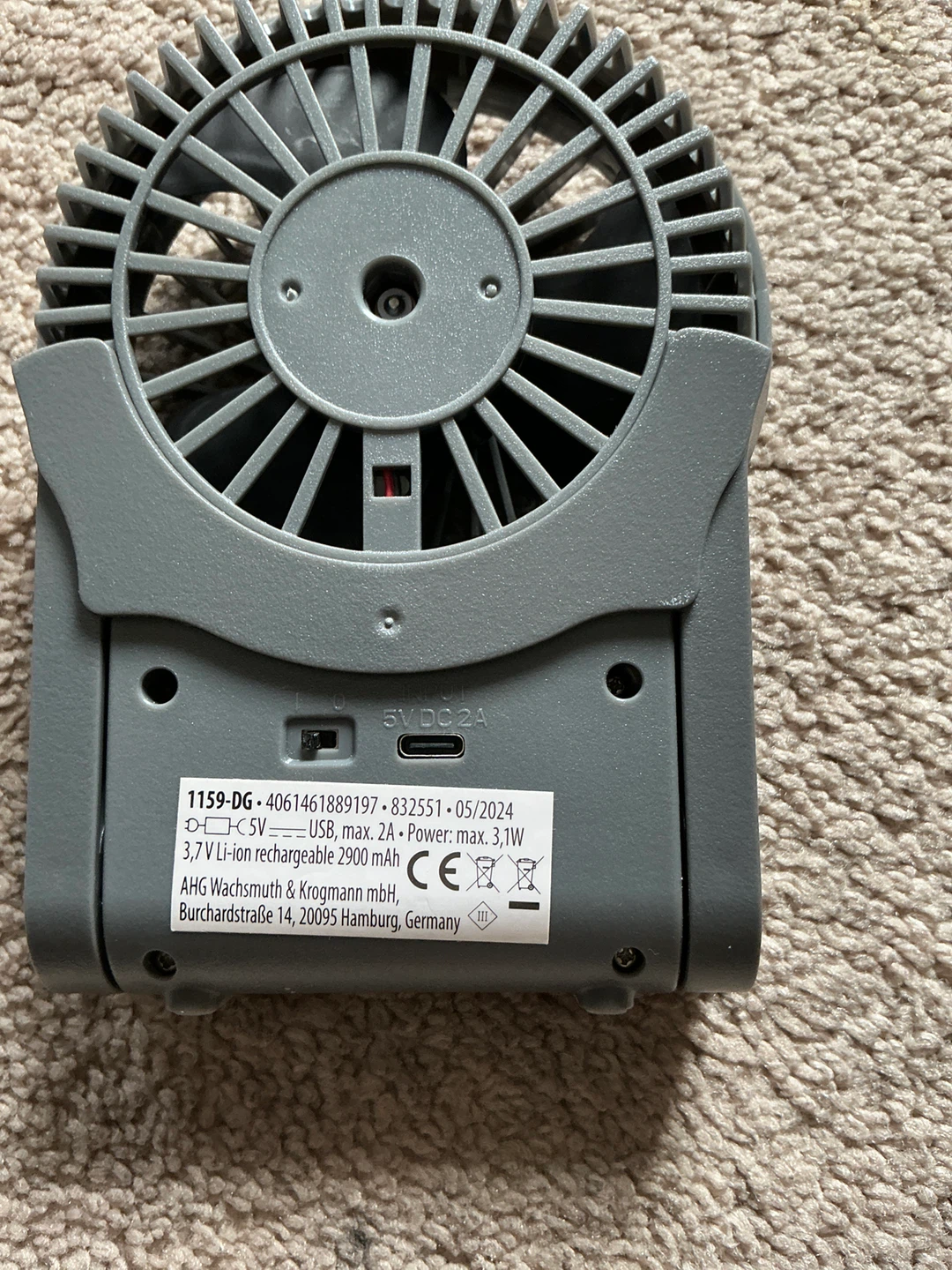 Ambiano Portable USB Rechargeable Fan - photo 2