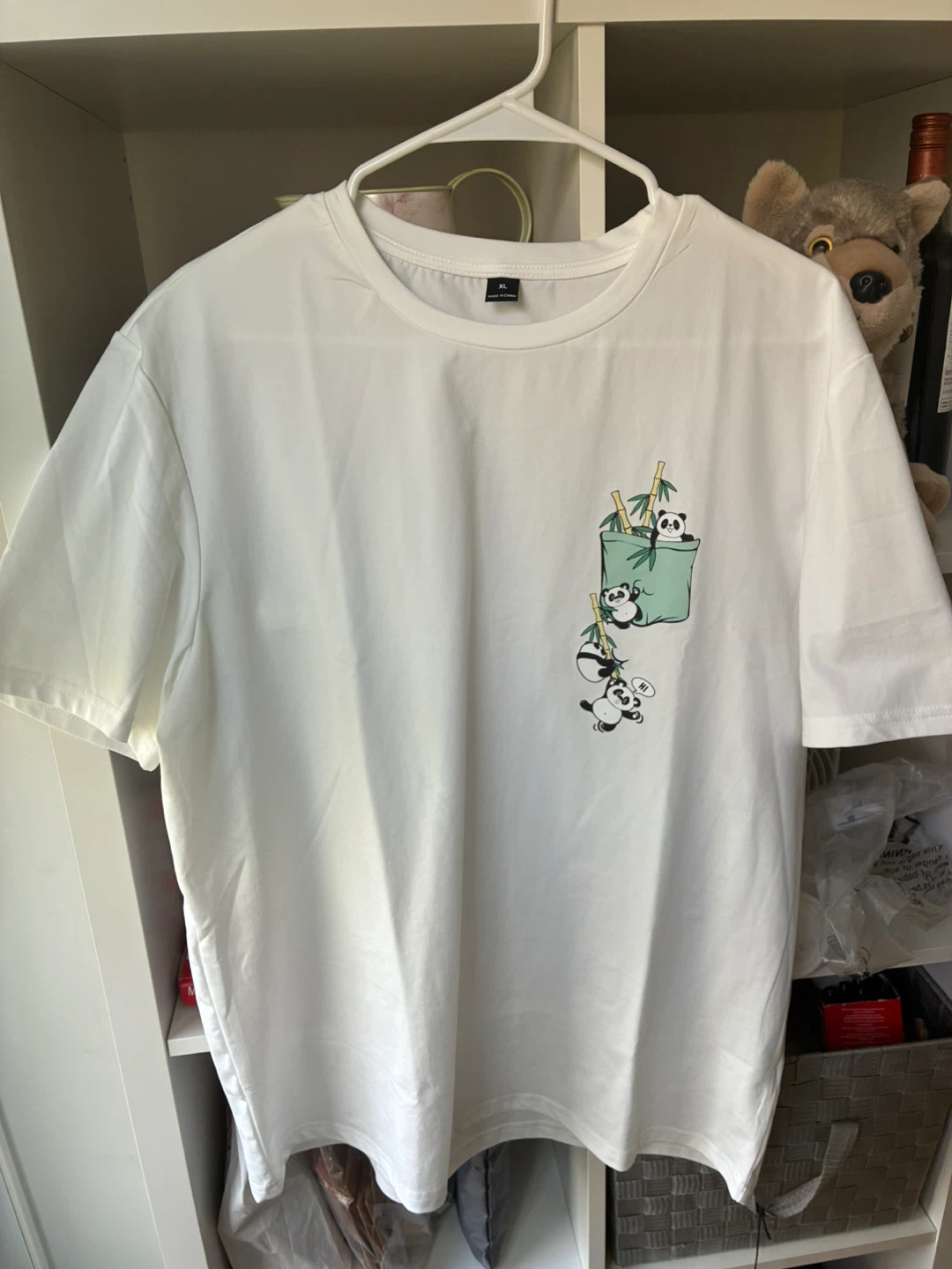 New white t-shirt XL pandas - photo 4