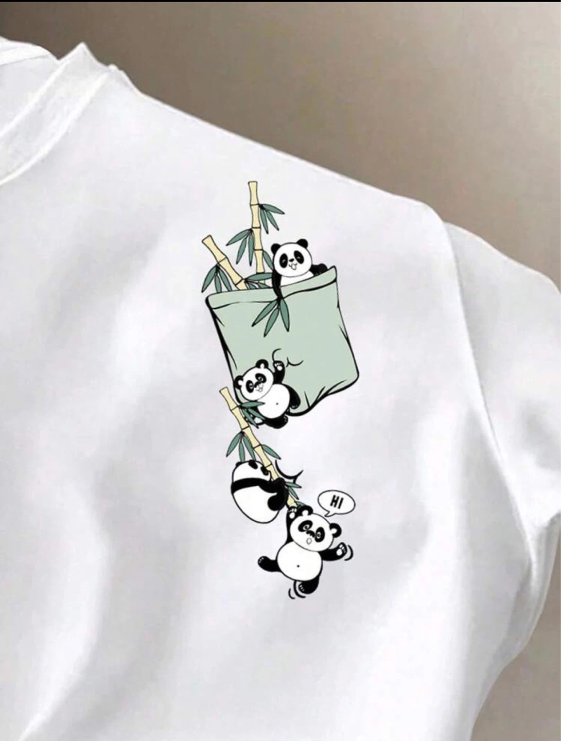 New white t-shirt XL pandas - photo 2