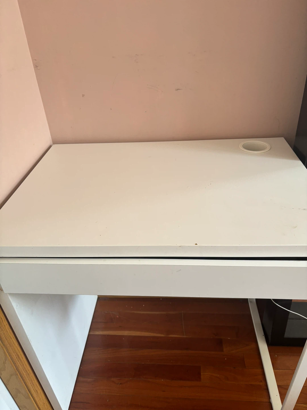 White IKEA Desk with Drawer - photo 2