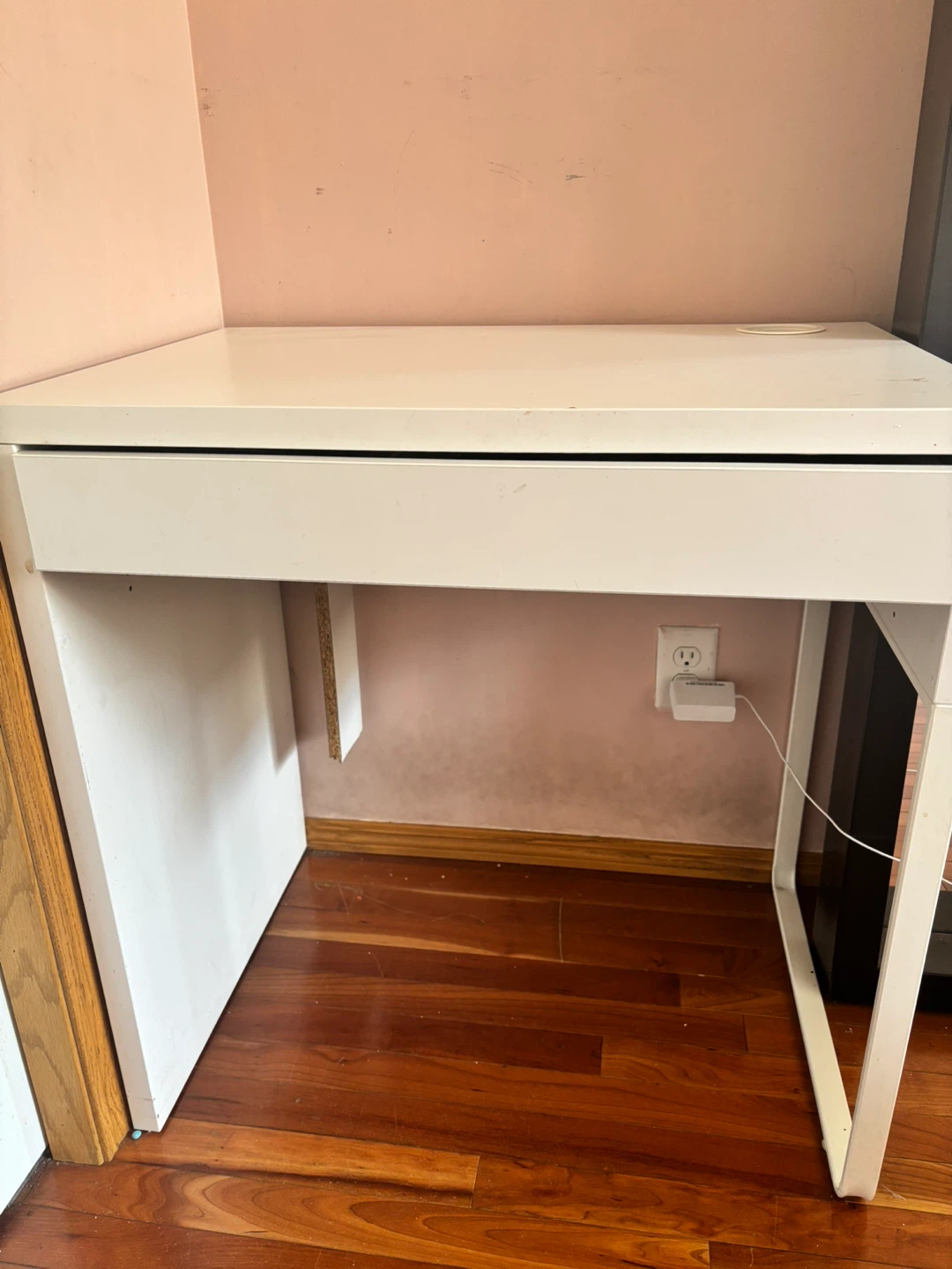 White IKEA Desk with Drawer