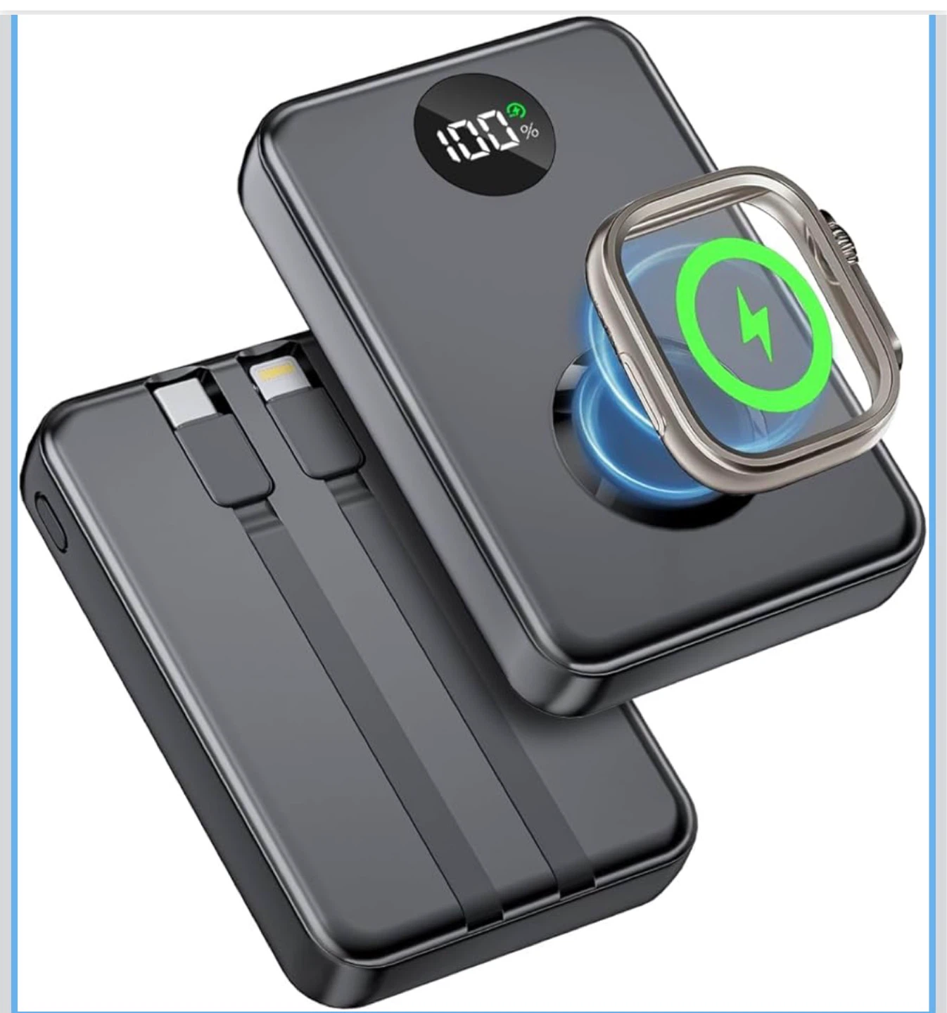 P3 Portable Charger with Built-in Cable - 15000 mAh
