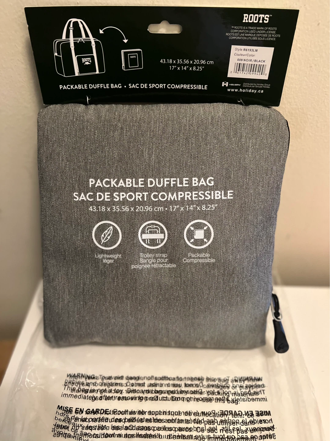 Roots Packable Duffle Bag - Black - photo 2