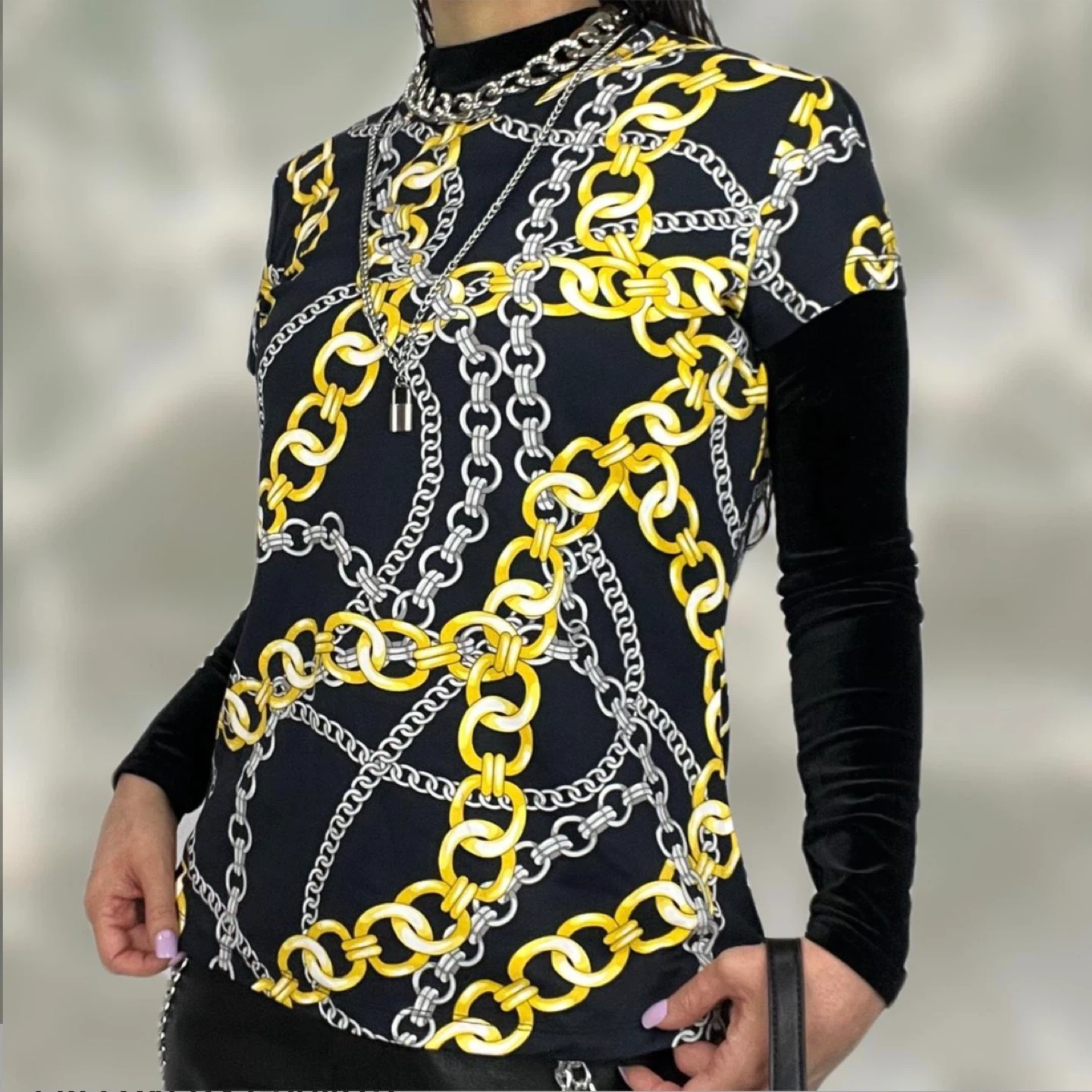 J. McLaughlin Chains Print T-Shirt