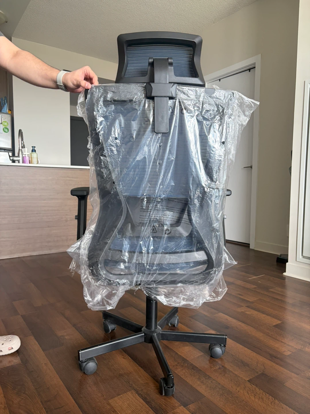 Blue Ergonomic Office Chair with Headrest