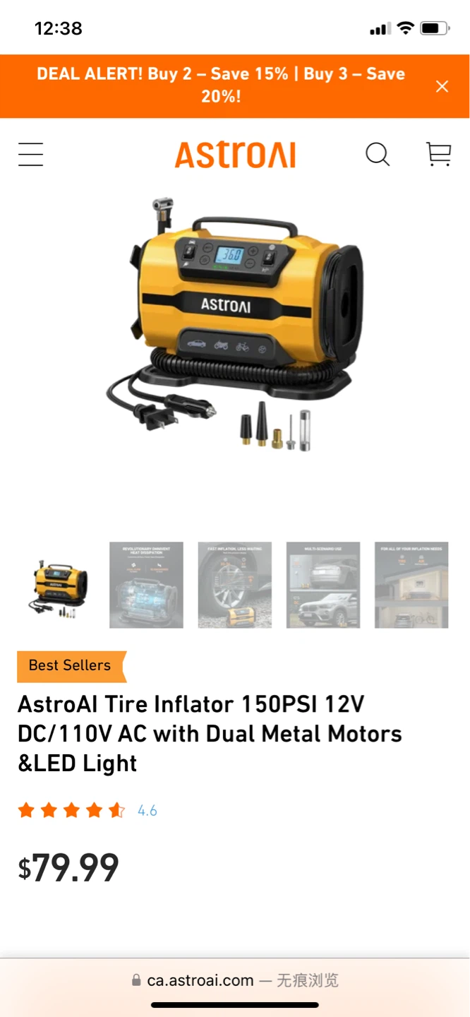 Brand New AstroAI 150 PSI Portable Air Compressor (CAN DELIVER) - photo 2