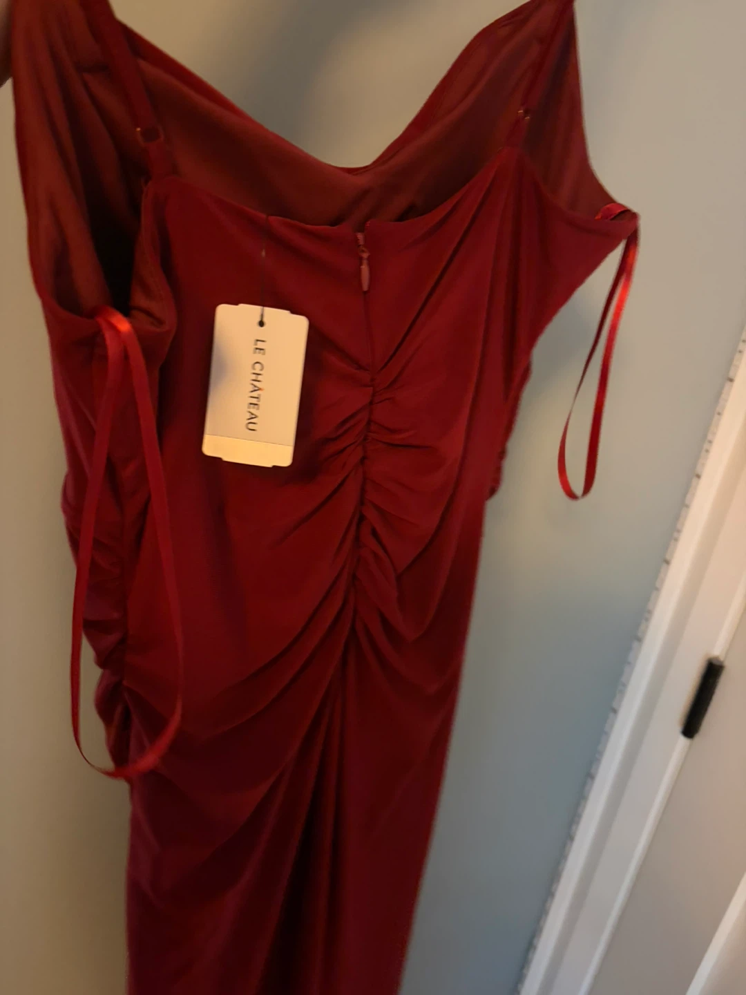 Le Chateau Red Ruched Maxi Dress - photo 2