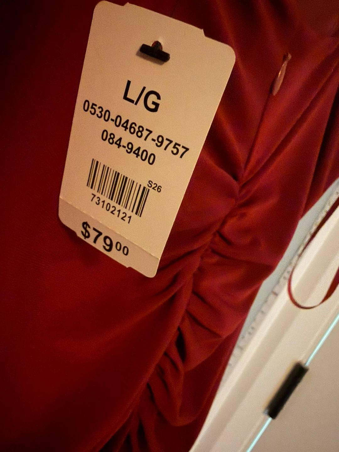 Le Chateau Red Ruched Maxi Dress