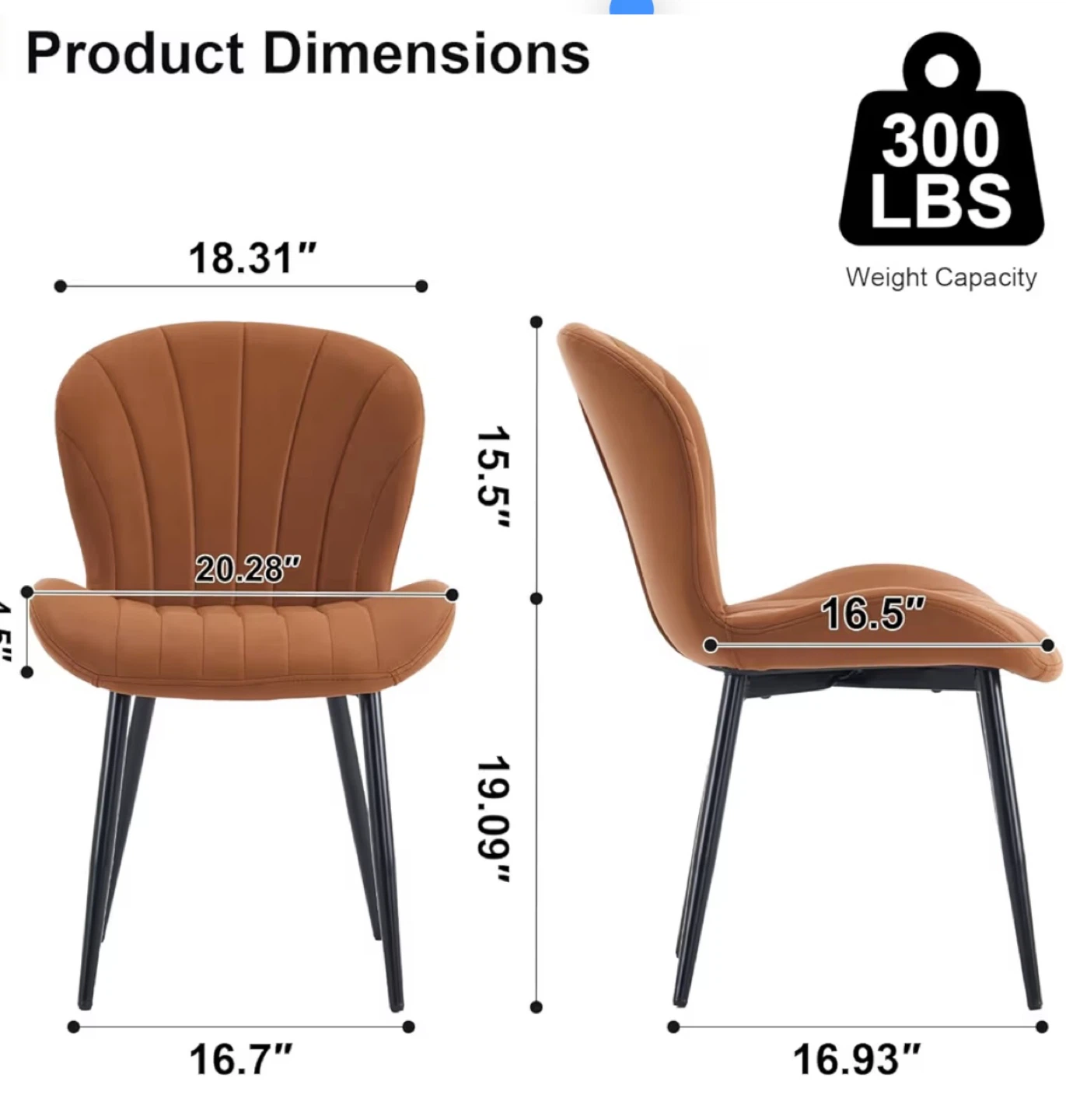 Dining Chair - Brown Velvet (2 Chairs) - photo 4