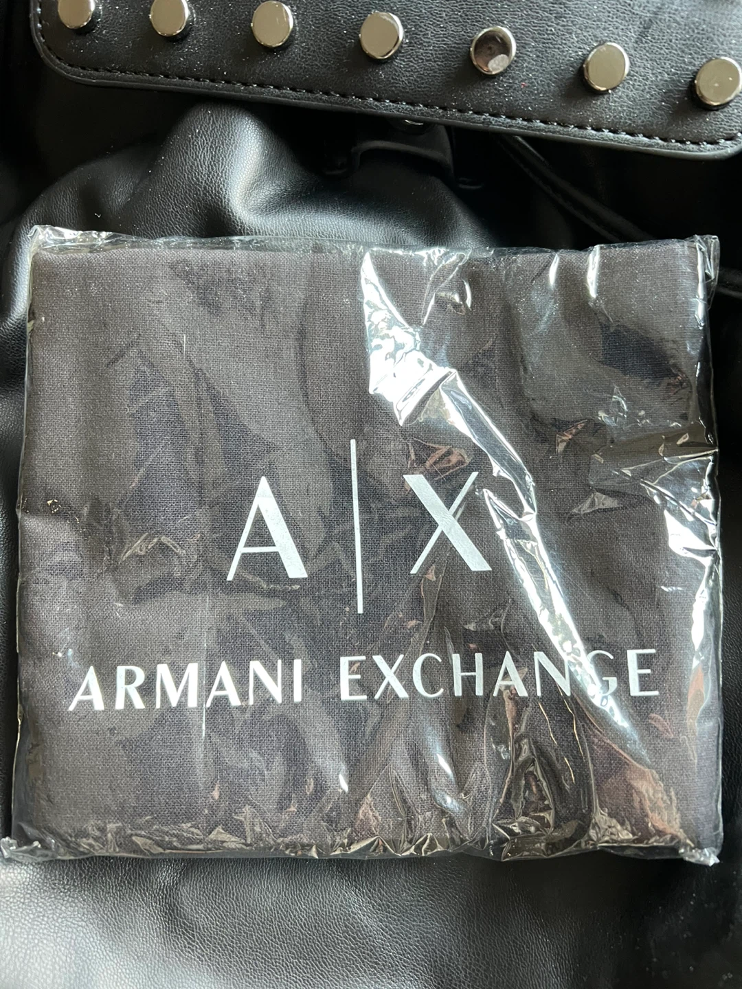 Armani Exchange Black Faux Leather Studded Backpack - photo 4