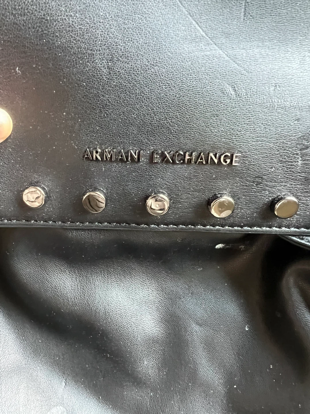 Armani Exchange Black Faux Leather Studded Backpack - photo 5