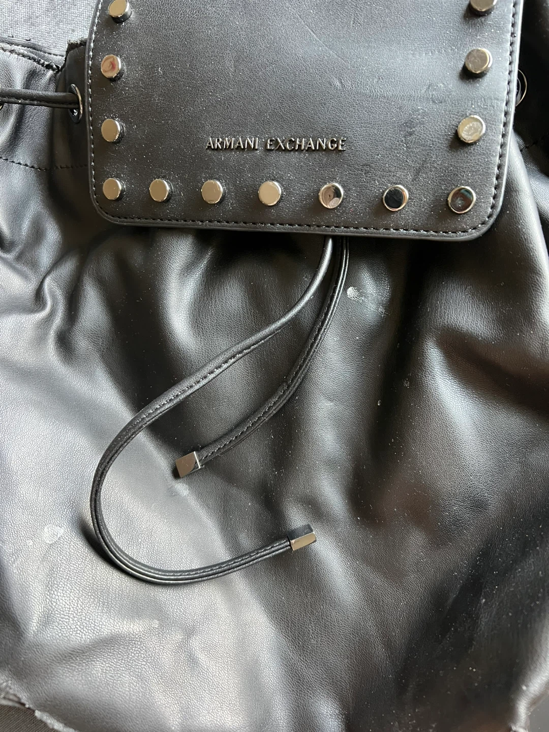 Armani Exchange Black Faux Leather Studded Backpack - photo 3
