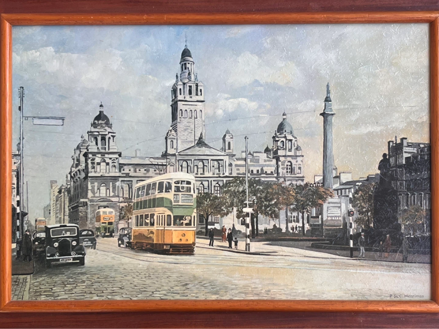 Vintage P. St. C. Merriman Glasgow Tram Print - George Square - photo 5