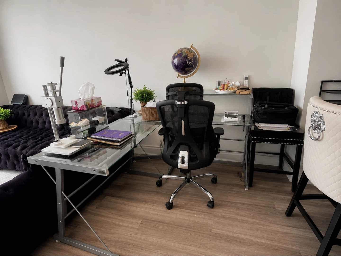 Glass and Metal Office Desk