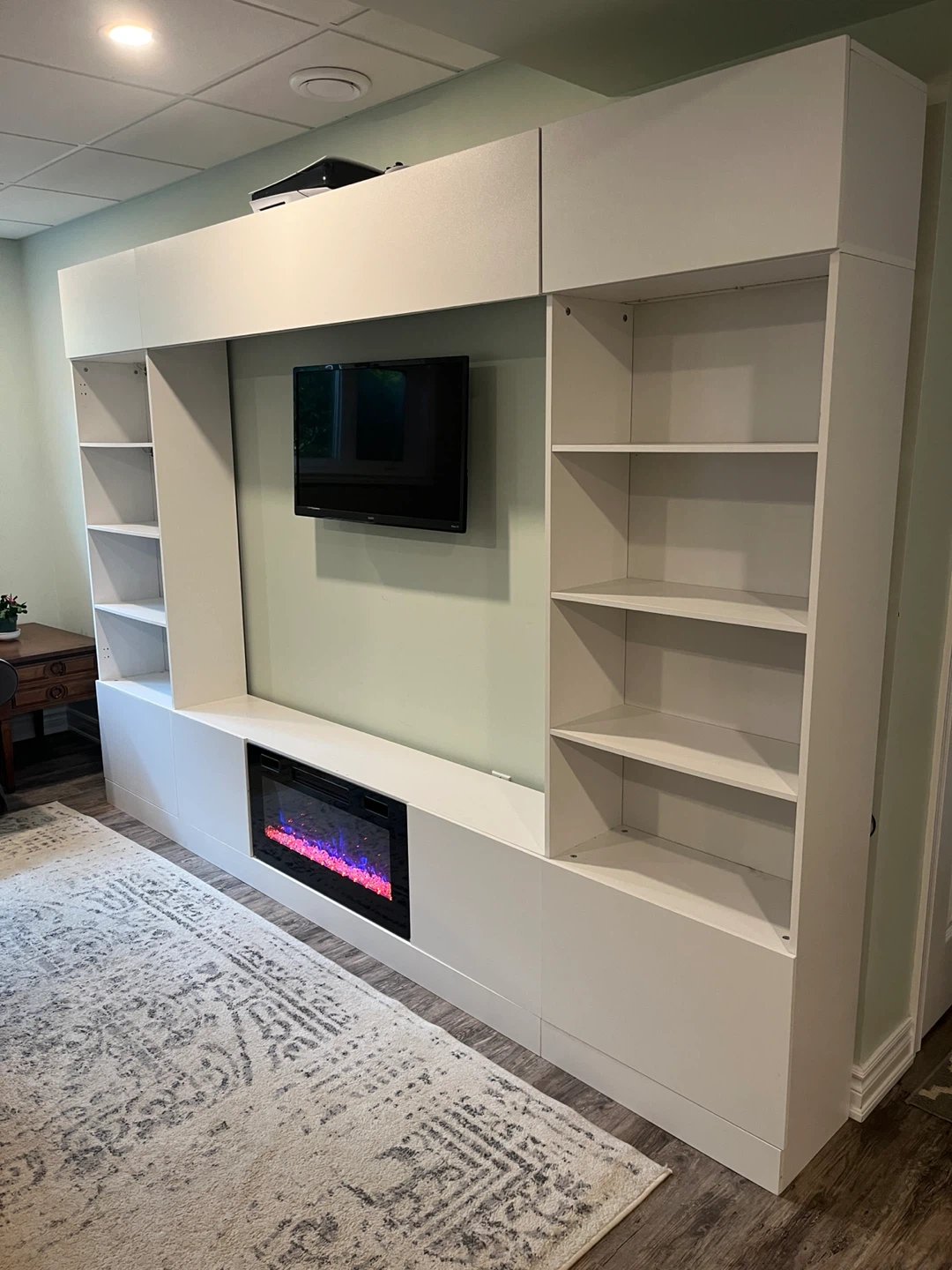 Entertainment Centre with Fireplace - White - photo 2