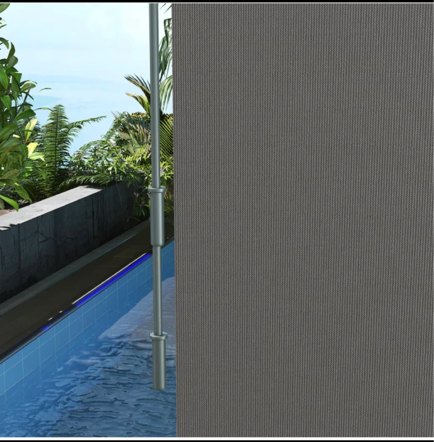 Outdoor/Indoor Grey Roller Shade 95.3" x 48" (8x6 FT) - photo 2