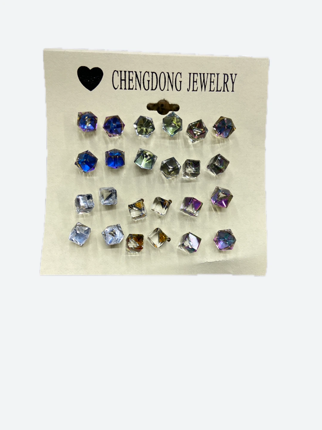 CHENGDONG JEWELRY Crystal Stud Earrings Set