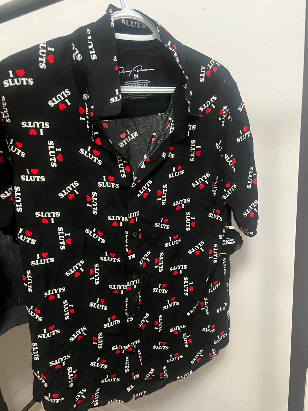 Danny Duncan "I Love Sluts" Button-Up Shirt - Size M