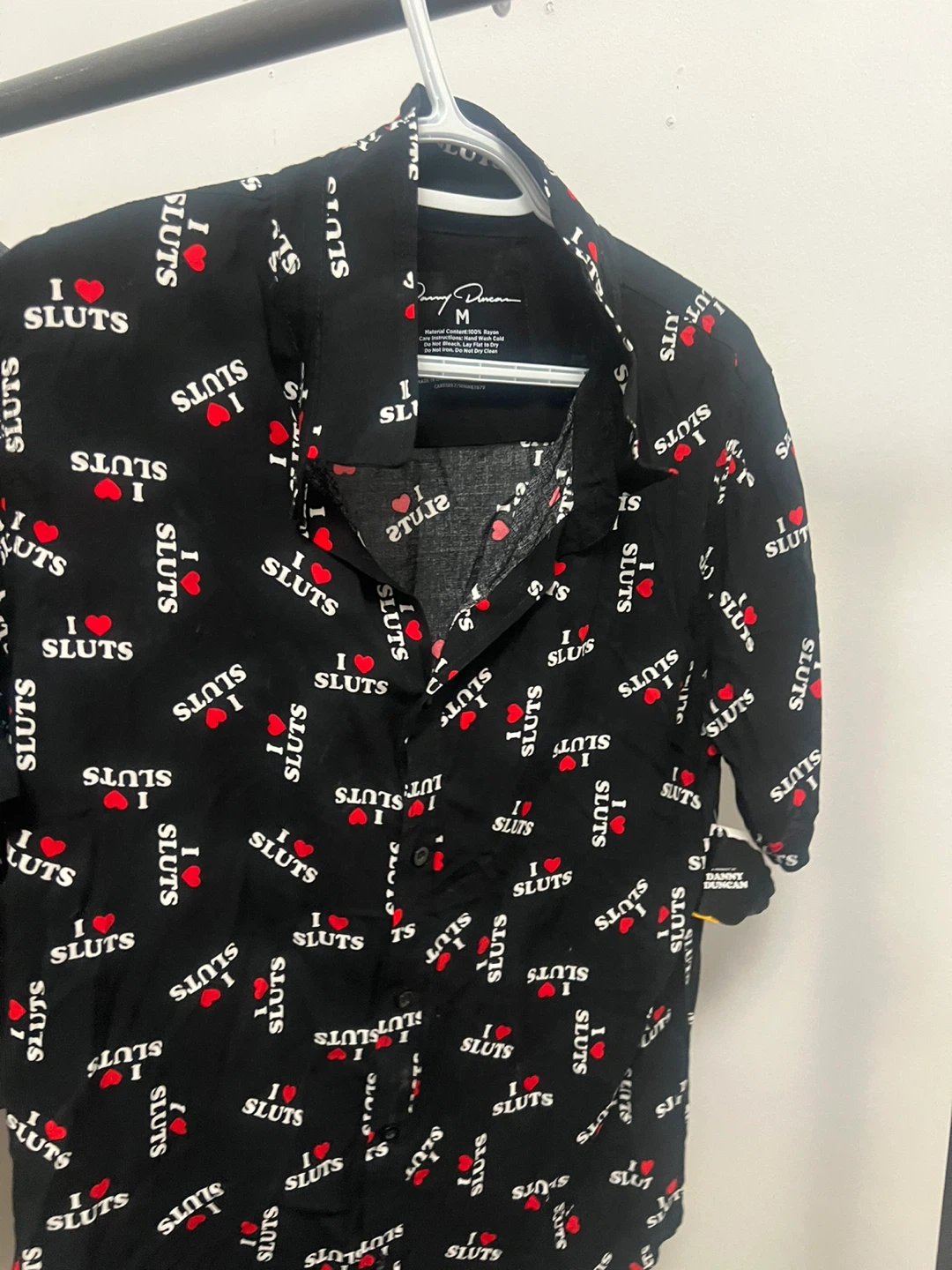 Danny Duncan "I Love Sluts" Button-Up Shirt - Size M - photo 3