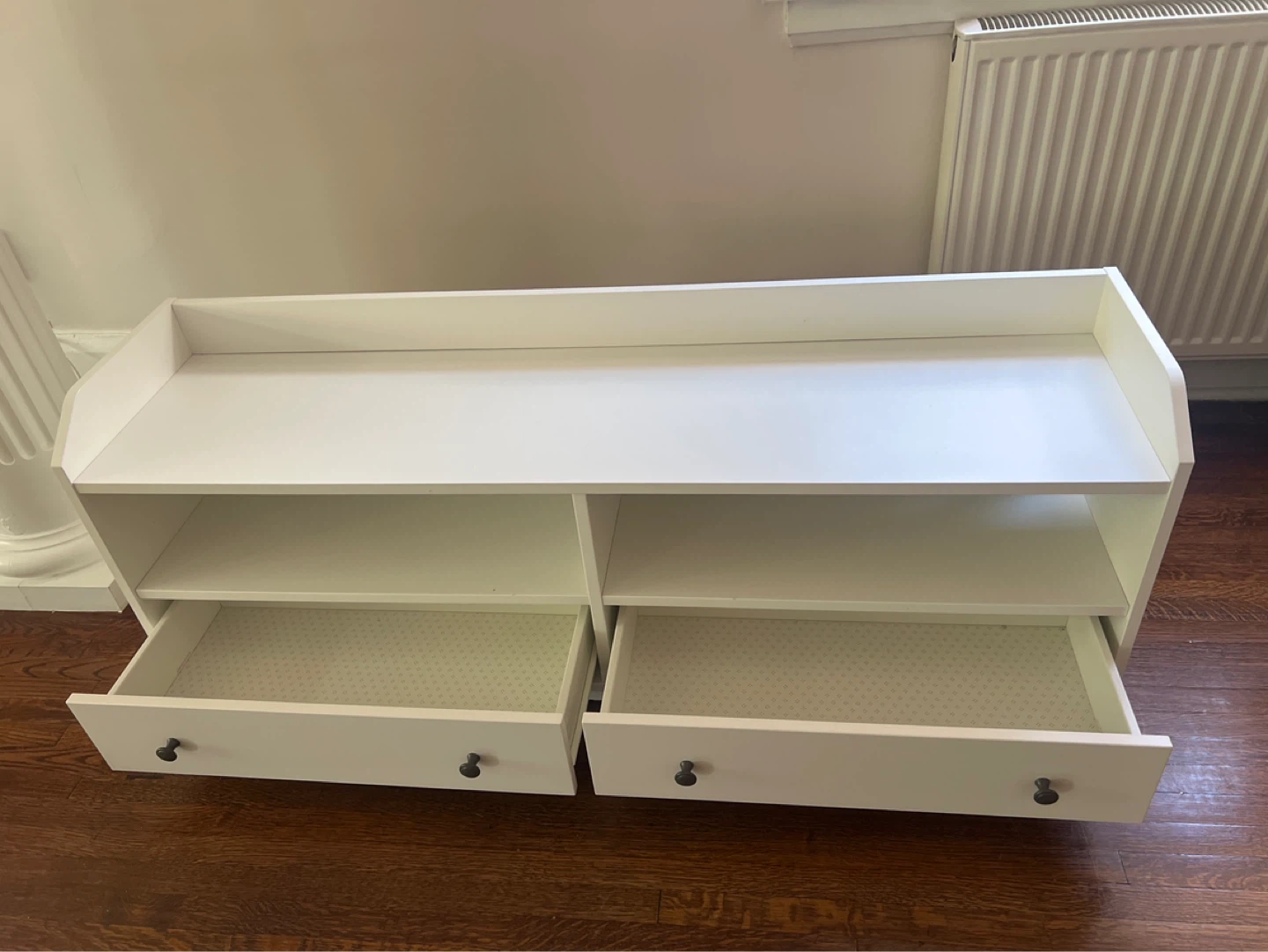 White Storage Bench with 2 Drawers - photo 2