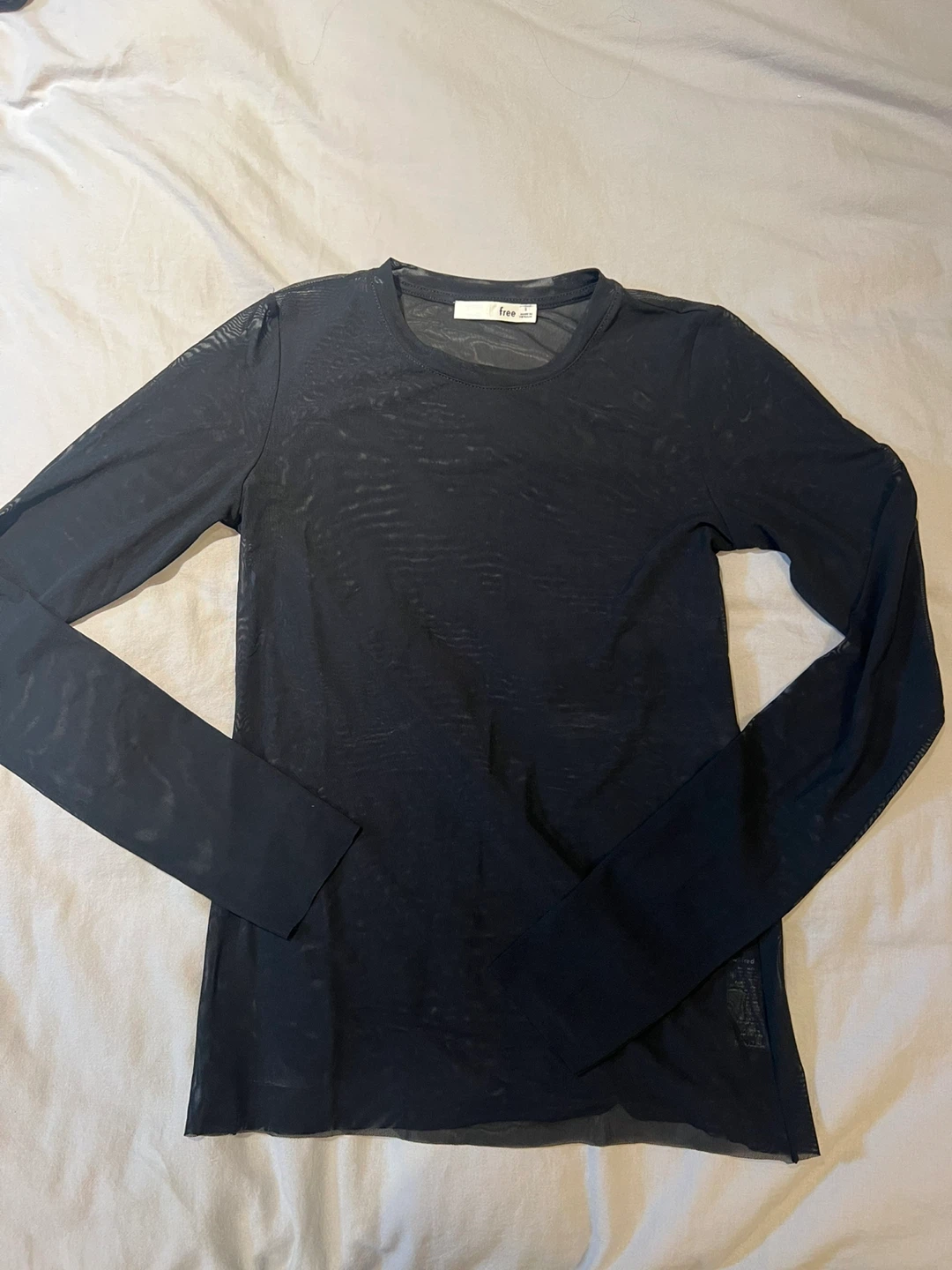 Aritzia Black Mesh Long Sleeve-  Size S