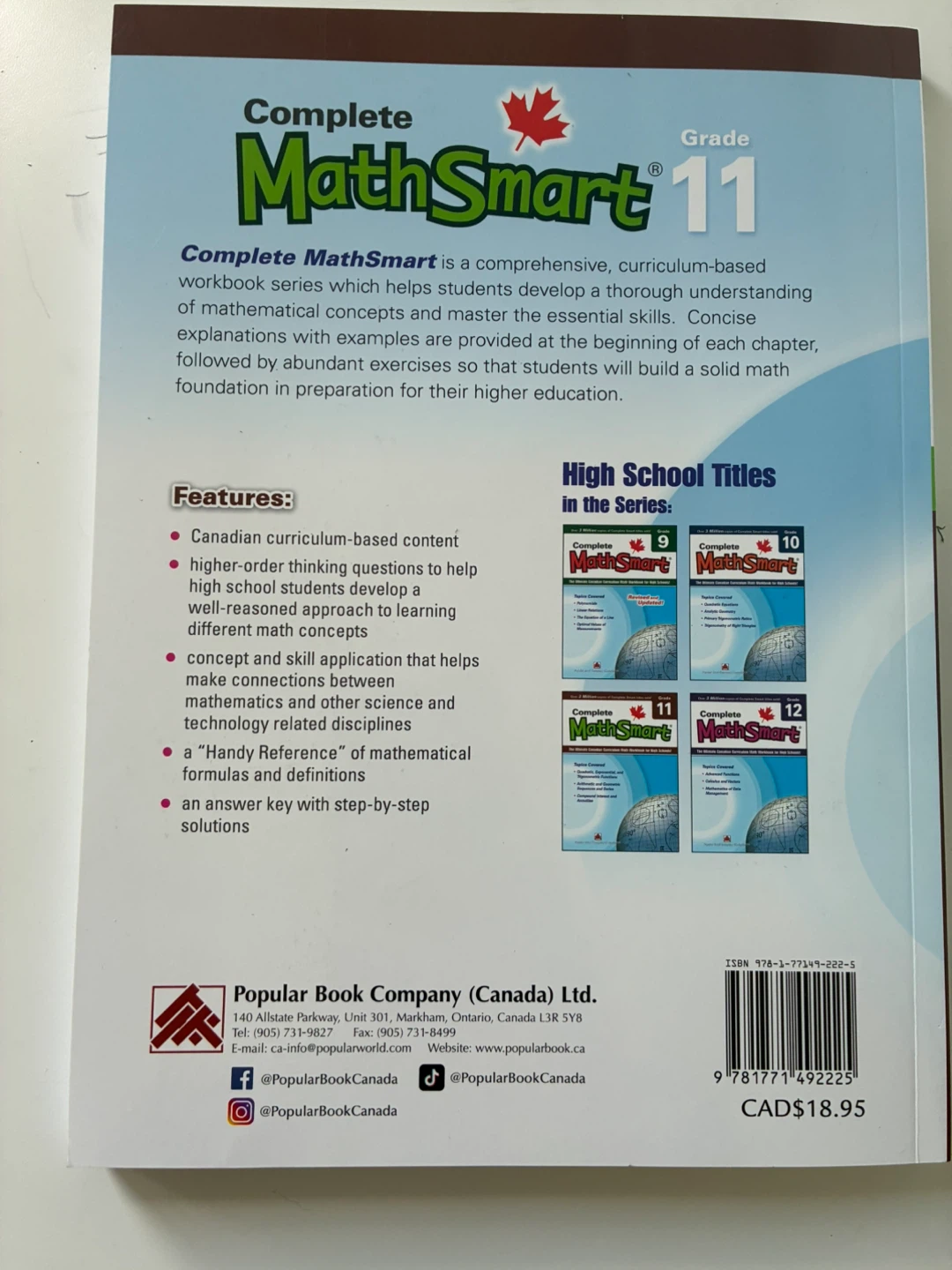 Complete MathSmart Grade 11 Workbook