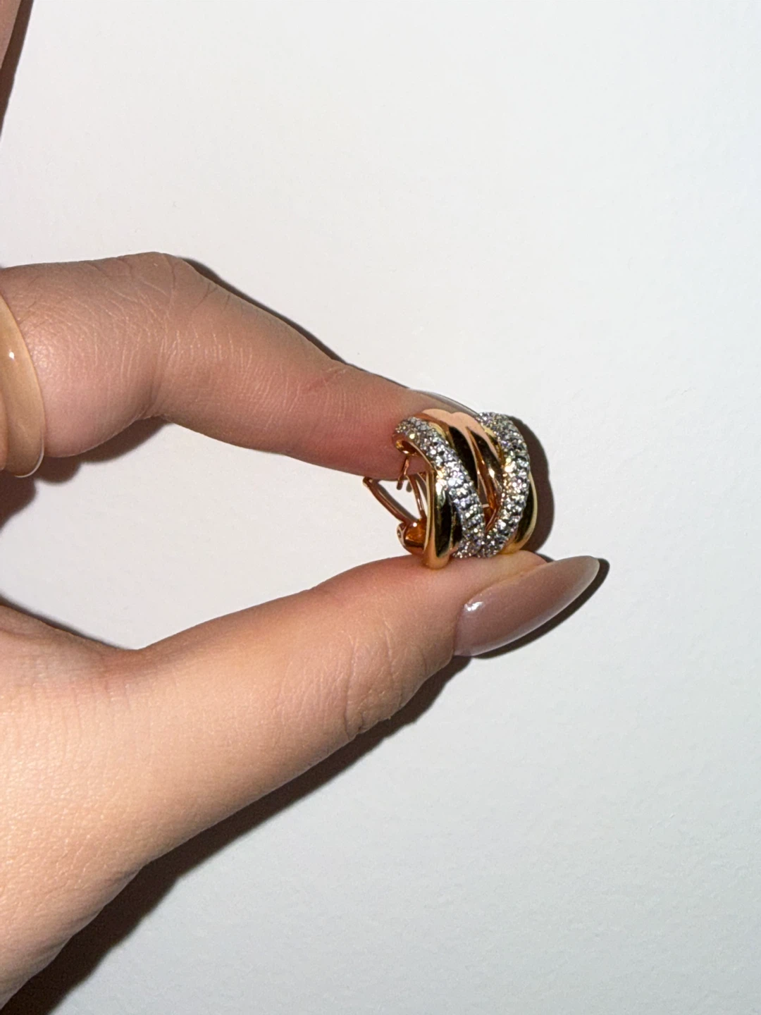 Cartier Style Trinity CZ Hoop Earrings - photo 2
