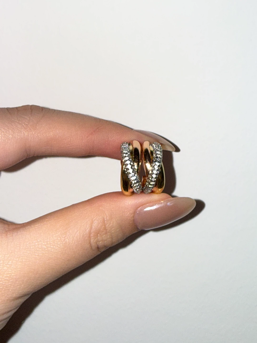 Cartier Style Trinity CZ Hoop Earrings - photo 3