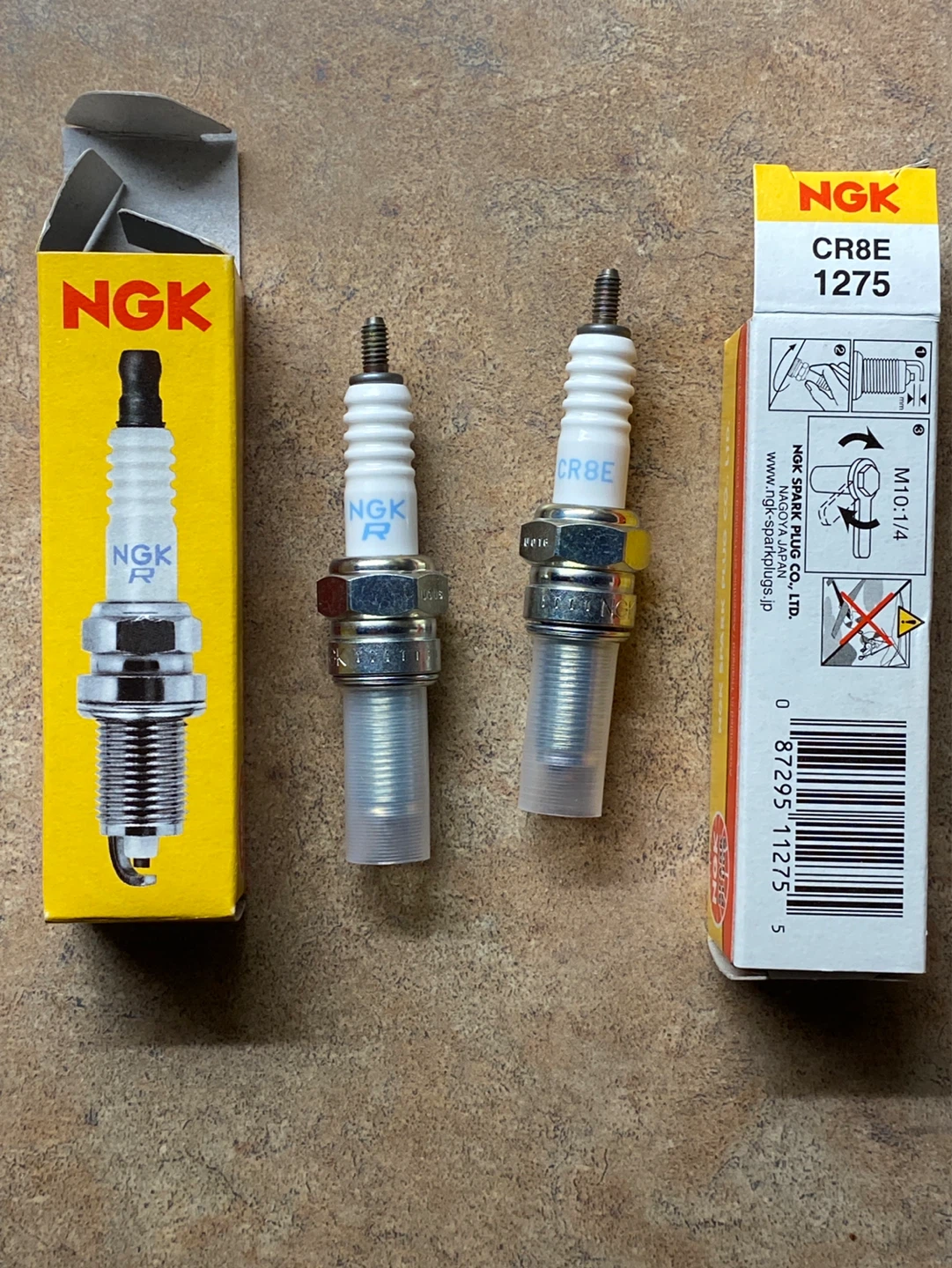 NGK CR8E 1275 Spark Plugs - Set of 2