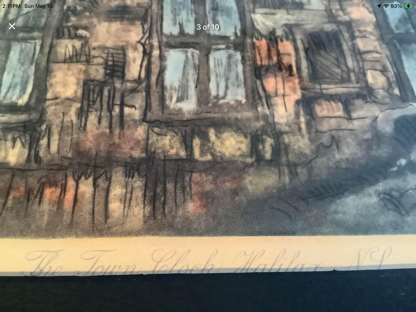 Vtg “The Town Clock Halifax NS” Coloured Engraving 🐞 - photo 3