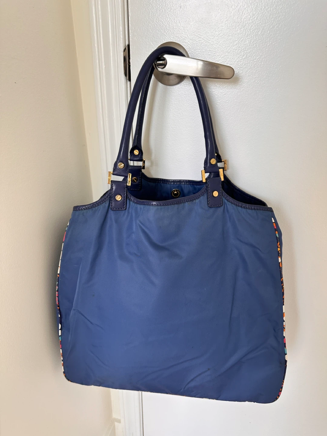 Tory Burch Navy Blue Nylon Tote Bag - photo 3