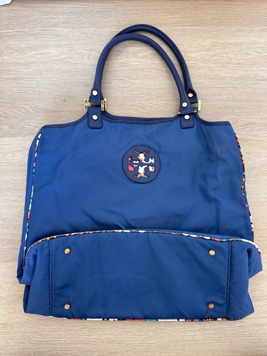 Tory Burch Navy Blue Nylon Tote Bag - photo 4