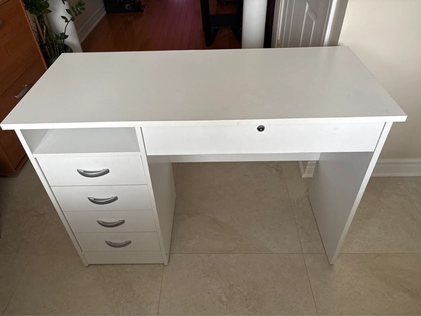 White Desk with Drawers