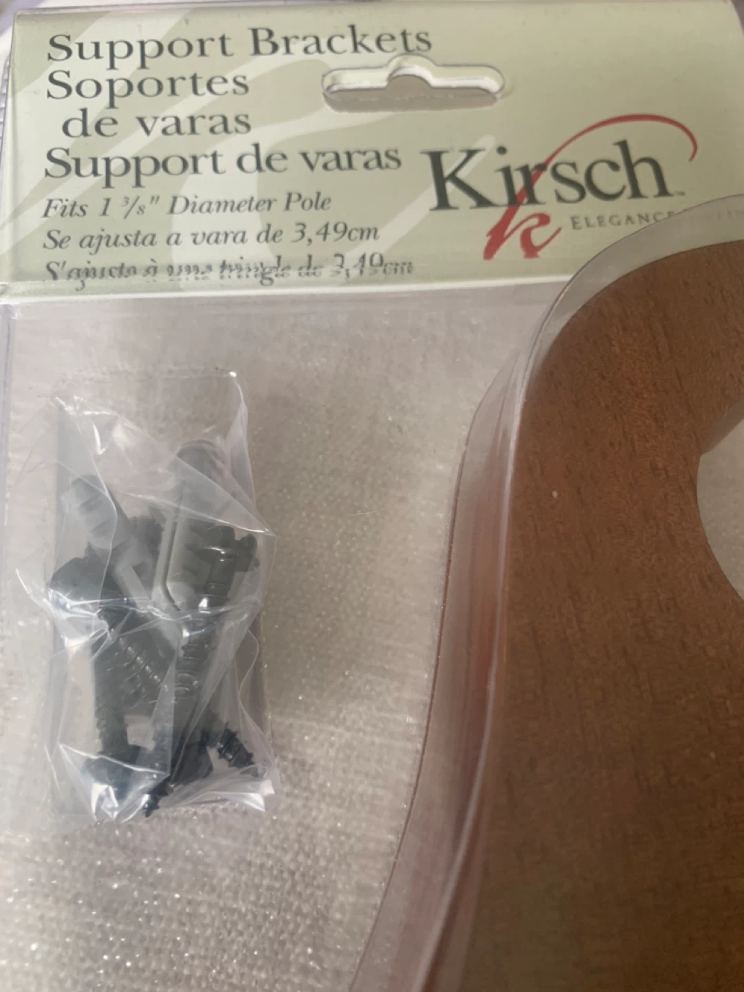 Kirsch Support Brackets for 1 3/8" Diameter Pole - Walnut - photo 3