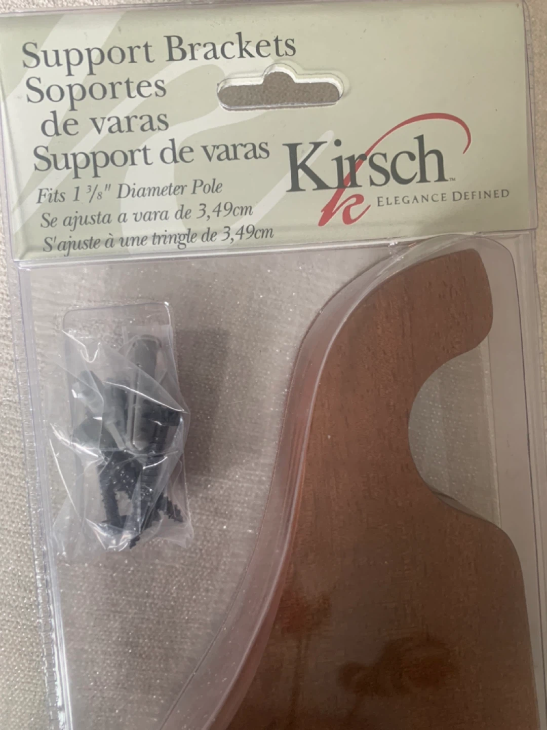 Kirsch Support Brackets for 1 3/8" Diameter Pole - Walnut - photo 5