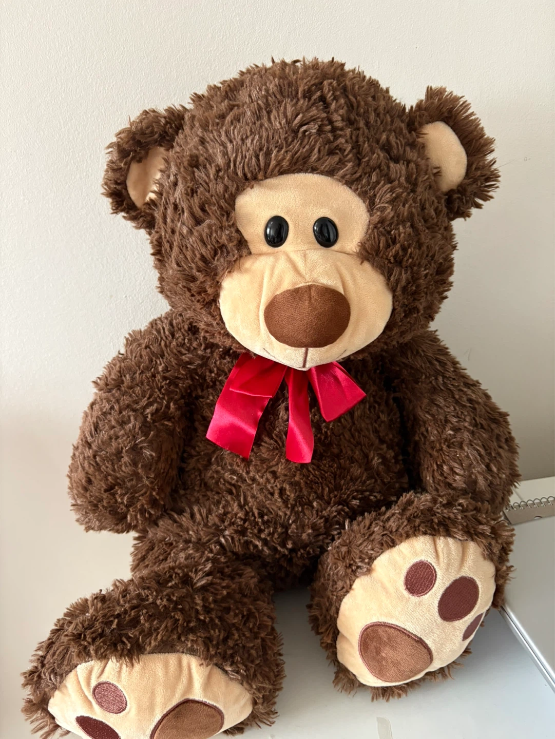 Brown Teddy Bear with Red Bow