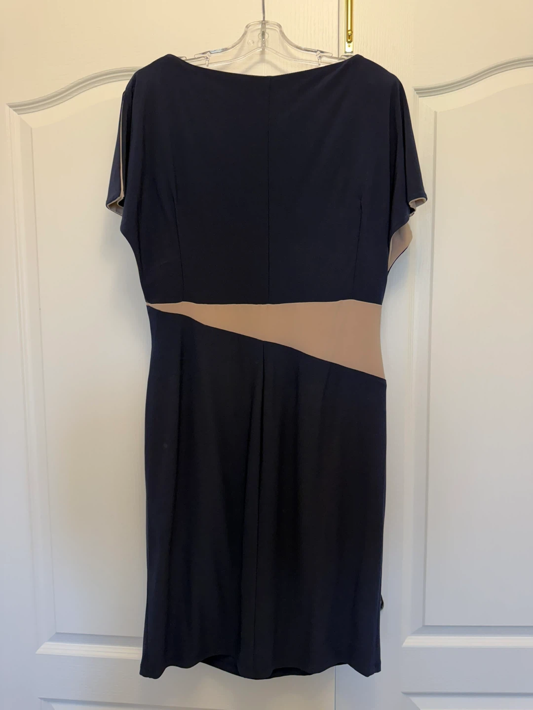 Cleo Navy Blue Dress with Beige Accent - Size L - photo 4