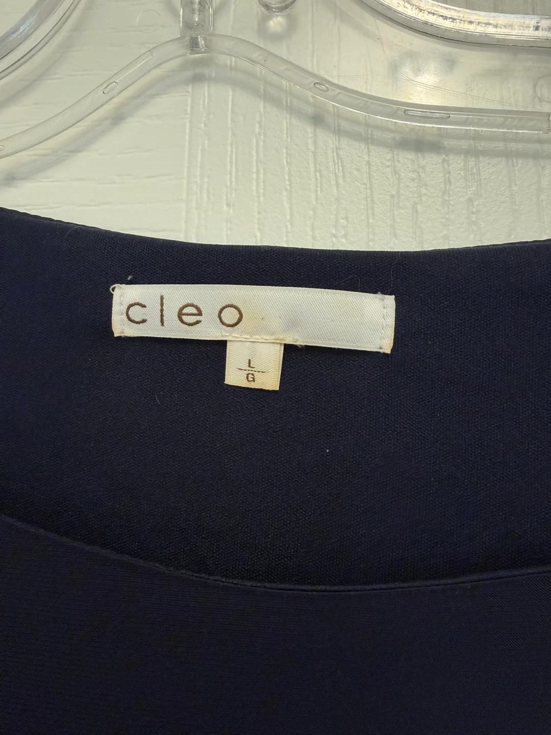 Cleo Navy Blue Dress with Beige Accent - Size L - photo 3