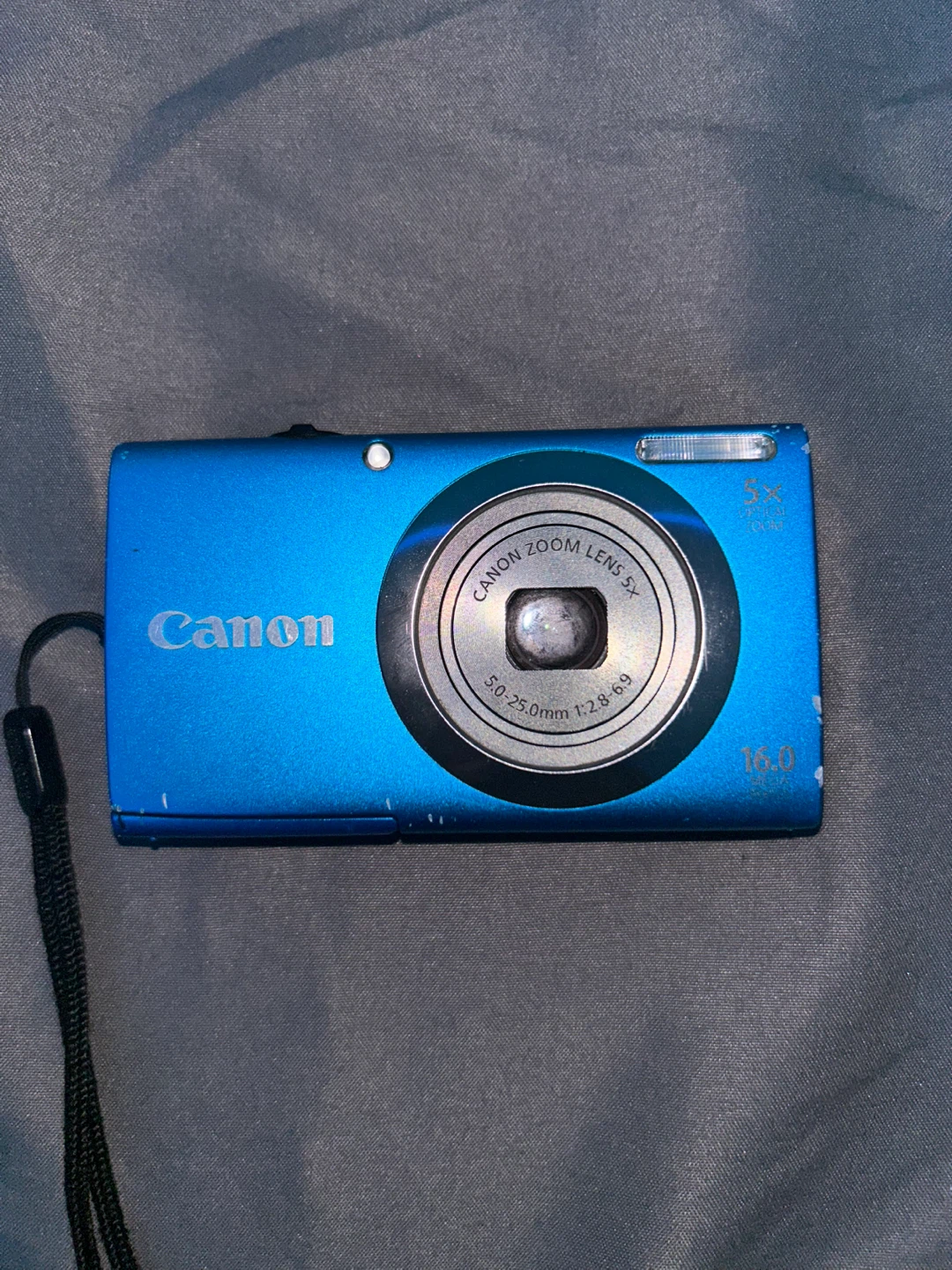 Blue Canon Powershot Digital Camera