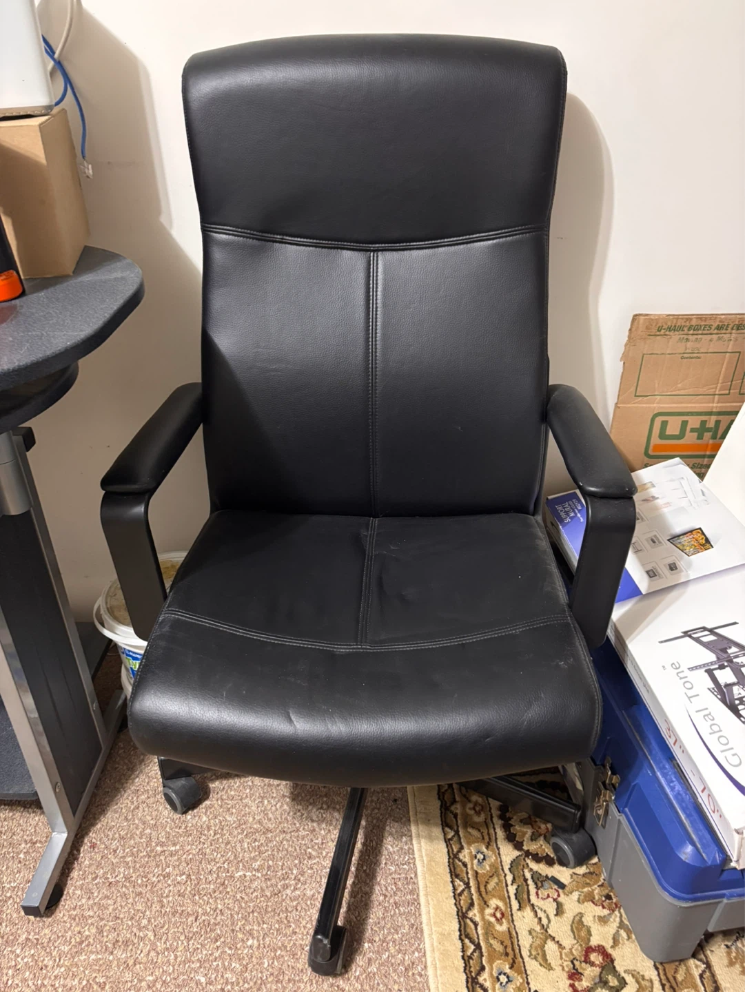 Black Faux Leather Office Chair